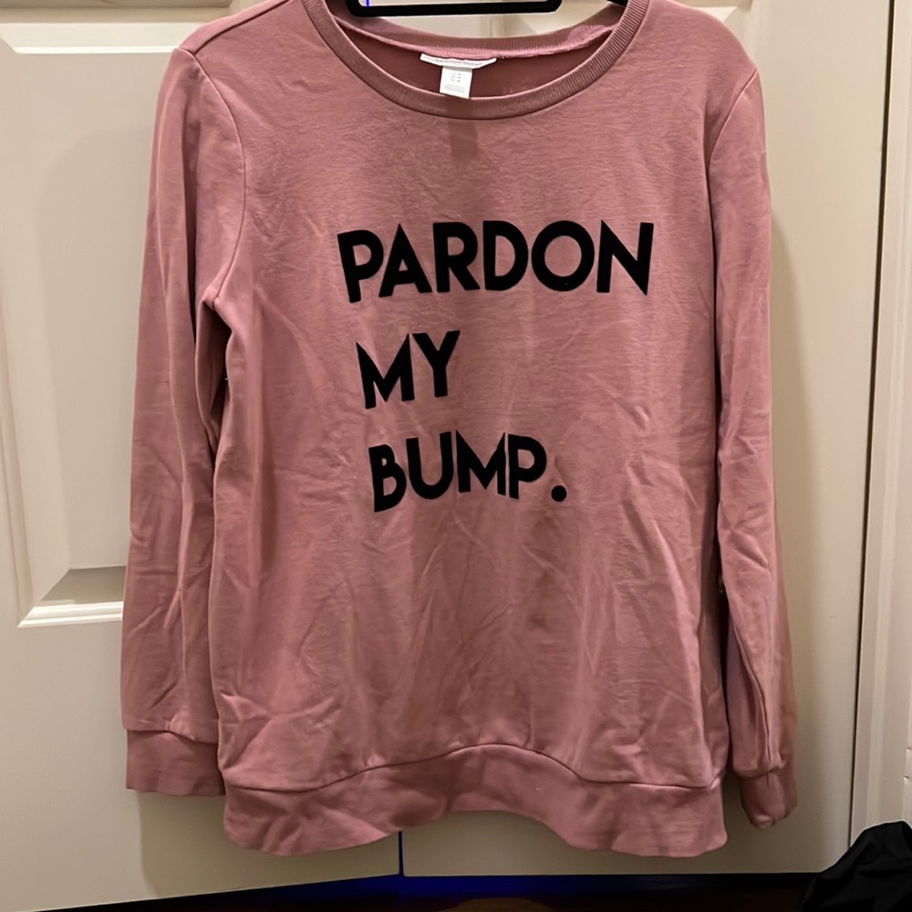 Motherhood Maternity, Parson My Bump sweatshirt. size M